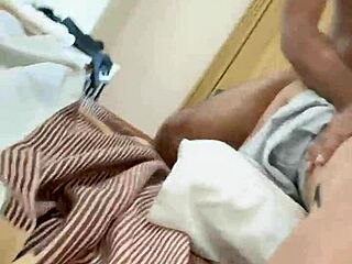 Brunette teen squirts hard from stepdad's deep fingering