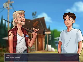 Summertime saga episode 105 features intense milf action with big tits.