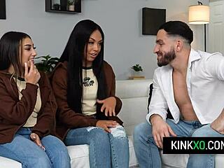 Perv stepbro influences teen stepsisters Violet Gems and Bianca Bangs