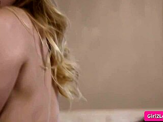 Busty Asian Seduces Blonde Step Sis for Booty Lick