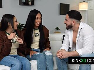 Perv stepbro influences teen stepsisters Violet Gems and Bianca Bangs