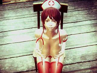 Japanese nurse Ayumi collects a hot sample in cosplay POV action.