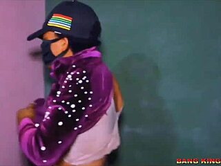 Ebony stepdaughter caught masturbating intensely