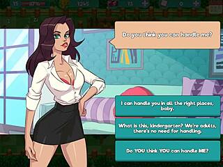 nutaku booty farm hentai game continues with cute brunette milf on ranch