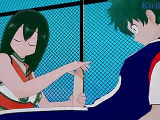 Tsuyu Asui And Kyoka Jiro Fuck Izuku Midoriya In Hentai Creampie
