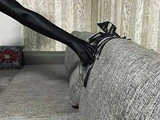 driving him wild in red stockings and heels... can't resist me!