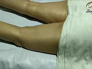 Indian lady receives full body massage at home