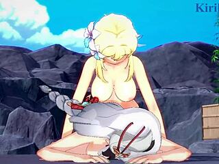 Shenhe And Lumine And Miko Yae And Raiden Shogun Intense Futanari Sex