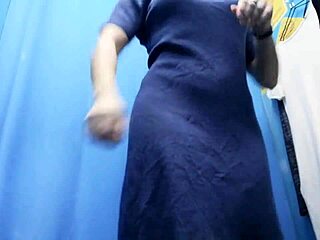 What’s a Russian milf hiding while changing in this real dressing room?