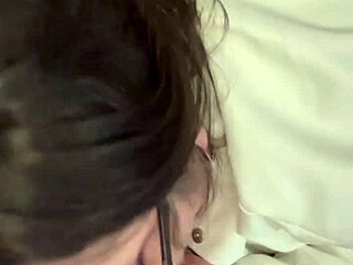 Sexy brunette enjoys homemade dildo play