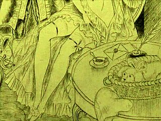 Beautiful vintage illustration captures erotic moments from anime history