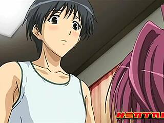 Step sister and brother caught in blowjob and facial action in hentai