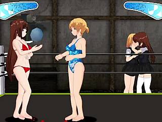 Princess nina fights karin in lesbian hentai catfight