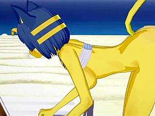 Ankha from Animal Crossing Fucked Hard on Beach