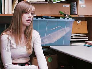 gorgeous teen caught shoplifting gets oral punishment from horny officer