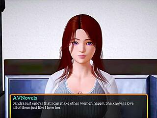 Redhead in cartoon fucks with big tits in hentai game