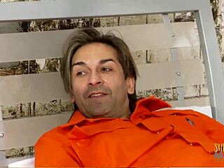 Hot blonde prison nurse gives good time to her patient in the jail