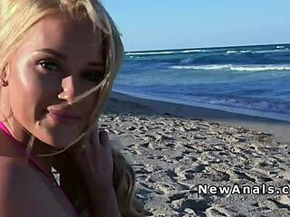 Blonde girlfriend in bikini, ready for anal fuck?