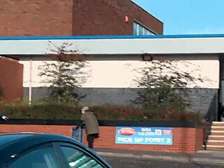 British exhibitionist gets naughty in public street striptease