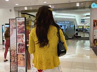 Feeling Intense Pleasure Cumming in Public with Interactive Toy, Huge Wet Orgasm at Lunch