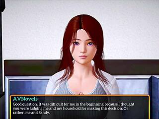 Redhead in cartoon fucks with big tits in hentai game