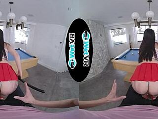 wetvr pool table tease fuck with april valentino, feeling her big cock in mouth