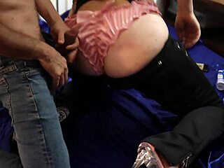 french amateur in satin panties gets licked and spanked