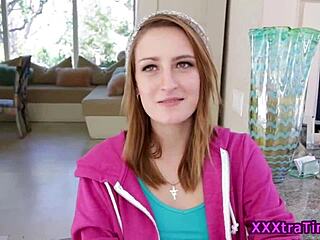 Hardcore scene with a petite teen and a small cock