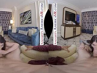 Ivy Lebelle's VR Fuck with Naughty America Twist. Deepthroat and Titty Action Awaits.