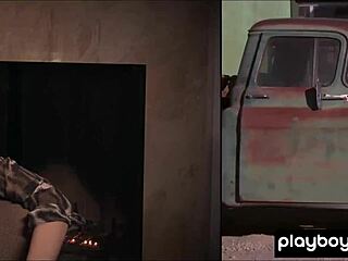 Britt linn strips for naked outdoor swim