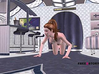 Animated 3D Porn - Beautiful TEEN 18+ Girl Gives SEXY POSES In Airplane And FINGERS Her SEXY PUSSY