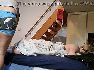 Pervert Stepson Secretly Jerks to Stepmother's Sexy Feet in HD