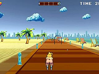 Cute roller babe in outdoor gangbang with bbc and bwc in hentai game ep 3