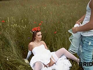 Bride4k Brunette Bride Bangs Horny Shepherd in Outdoor Field