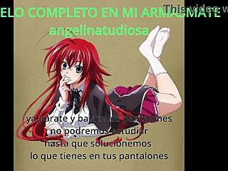 Anime hentai joi with rias gremory in study session