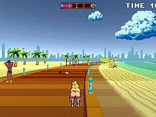 Cute roller babe in outdoor gangbang with bbc and bwc in hentai game ep 3