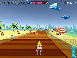 Cute roller babe in outdoor gangbang with bbc and bwc in hentai game ep 3