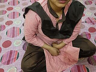 Indian college students in uniform engage in hardcore sex