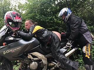 Nymphofist gay biker takes extreme anal action! 😈