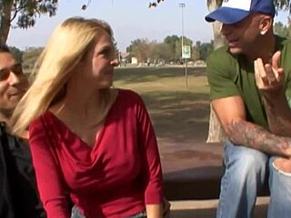 Blonde with Huge Tits Fucked Hard in Front of Partner