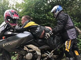 Nymphofist gay biker takes extreme anal action! 😈