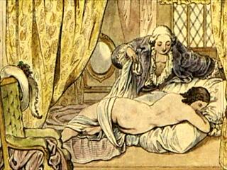 vintage erotic illustration of anime hentai cartoon characters in retro style!