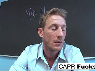 two hot students fuck their teacher in detention