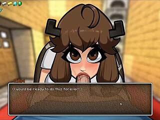 In Hornycraft parody, Alex gets double creampie in tight pussy