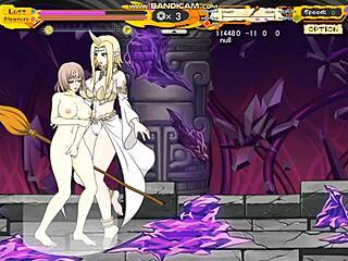 Witch girl corrupted with big tits in hentai game