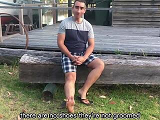 I Seduce My Stepdad's Twin In Gay Roleplay, Giving Footjob To Rugged Masculine Man