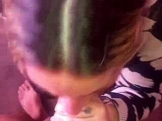 Blonde Slut Deepthroats Black Cock for Cum in Mouth