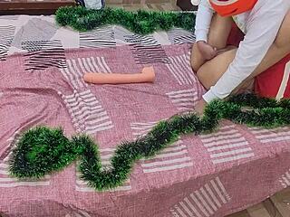 Sucking Stepmother's Pussy And Ass For Christmas