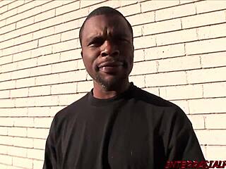 chocolate mann persuades shawna to take his massive cock sideways