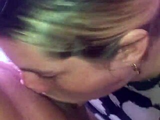 Blonde Slut Deepthroats Black Cock for Cum in Mouth